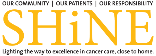 The SHINE Logo - Lighting th Way to Excvellence in cancer care, close to home.