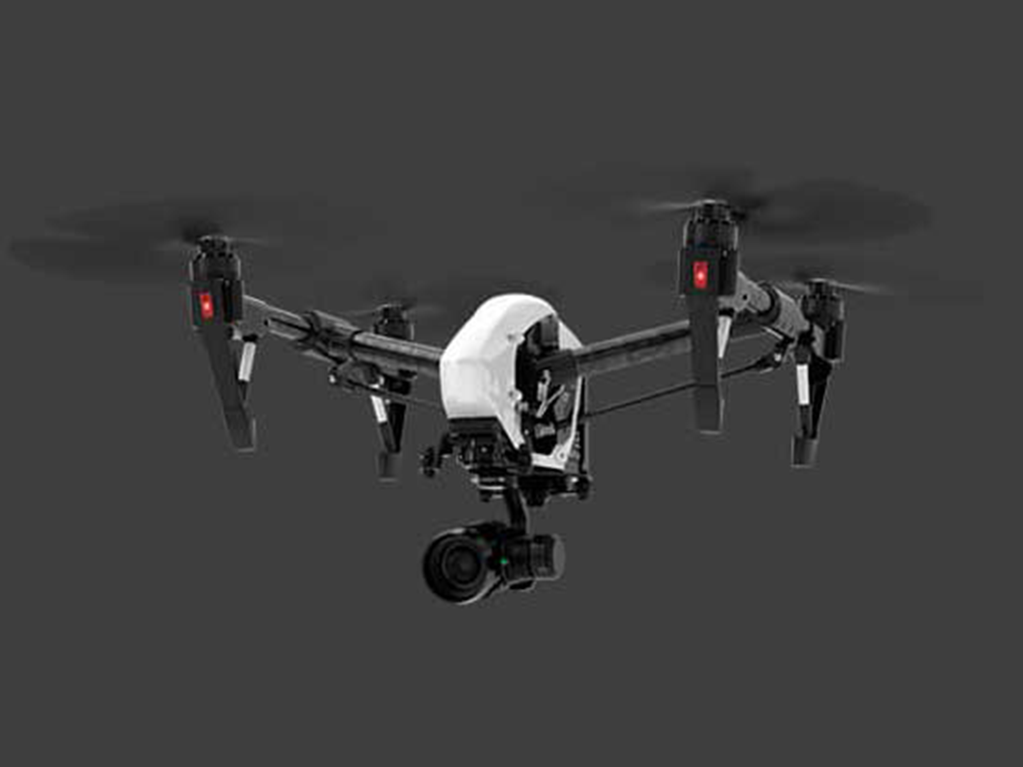 Picture of a high-end DJI Camera drone in flight, one of two we operate.